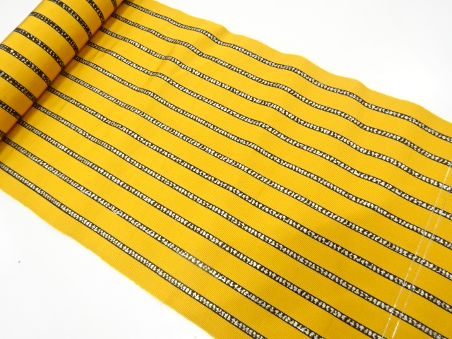 JAPANESE KIMONO / ANTIQUE BOLT FOR HASSUN OBI / WOVEN STRIPE